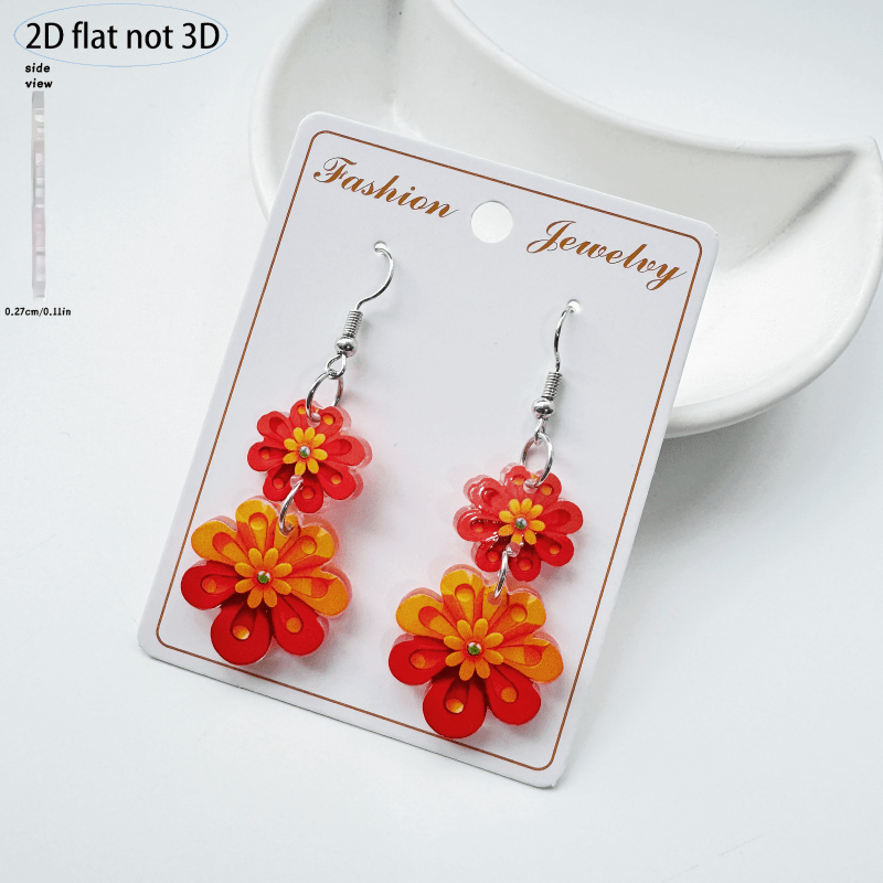 Women's Retro Double-Layer Flower Earrings